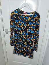 Joe Browns Floral Tunic Dress Blue Yellow UK 16