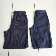 Lot Of 2 French Toast Boys Black Navy Blue Uniform Shorts Elastic Waist Sz 8 10