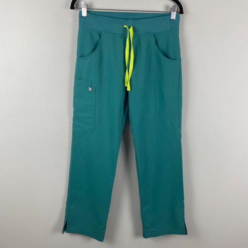 Figs Scrub Pants Kade Cargo Bottoms Utility Nursing Medical Size XS Petite Teal