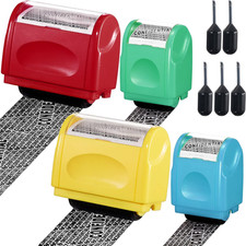 4 Pack Identity Theft Protection Roller Stamps Kit Confidential Privacy Roller H