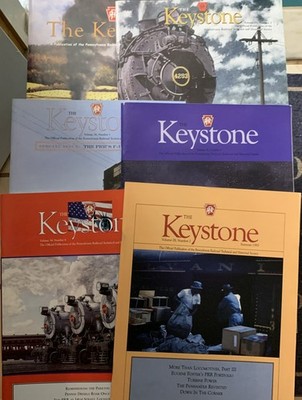 The Keystone Magazine lot of 6, Pennsylvania Railroad Tech Hist Soc. 1995-2008