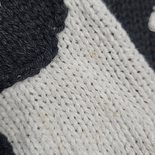 Suéter Cárdigan TALBOTS Talla S Negro Blanco Flores Floral Tejido a Mano Abotonado - Imagen 8 de 9