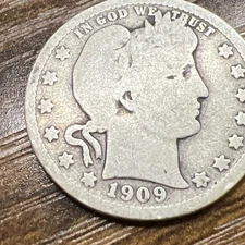 1909-D Barber Quarter Better Date Actual Coin. Shop At My Store For Quarters
