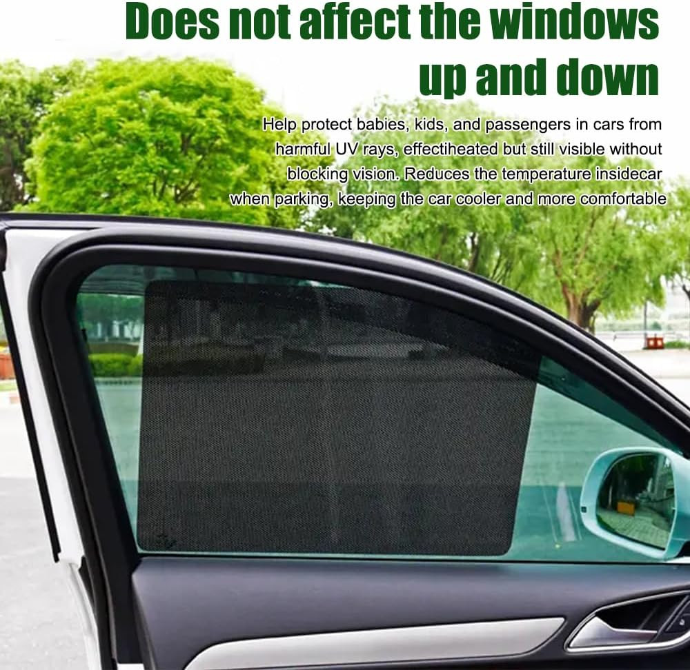4PCS Car Side Window Sunshade, Static Cling Auto Shade Sticker to Block Sun Glar
