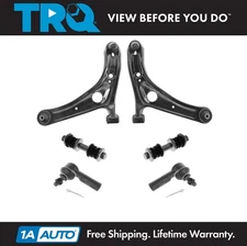 TRQ 6 pc Steering & Suspension Kit Control Arms Tie Rods Sway Bar End Links New