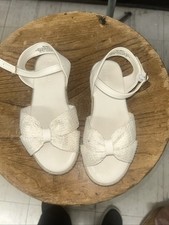 Girls Size 12 White Sandals New