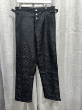 Black Floral Slacks Pants Trousers Women SzL NWOT Business Casual Formal