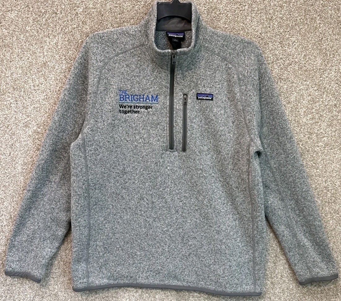 Patagonia Mens Large Gray Better Sweater 1/4 Zip Pullover Fleece Jacket 25523