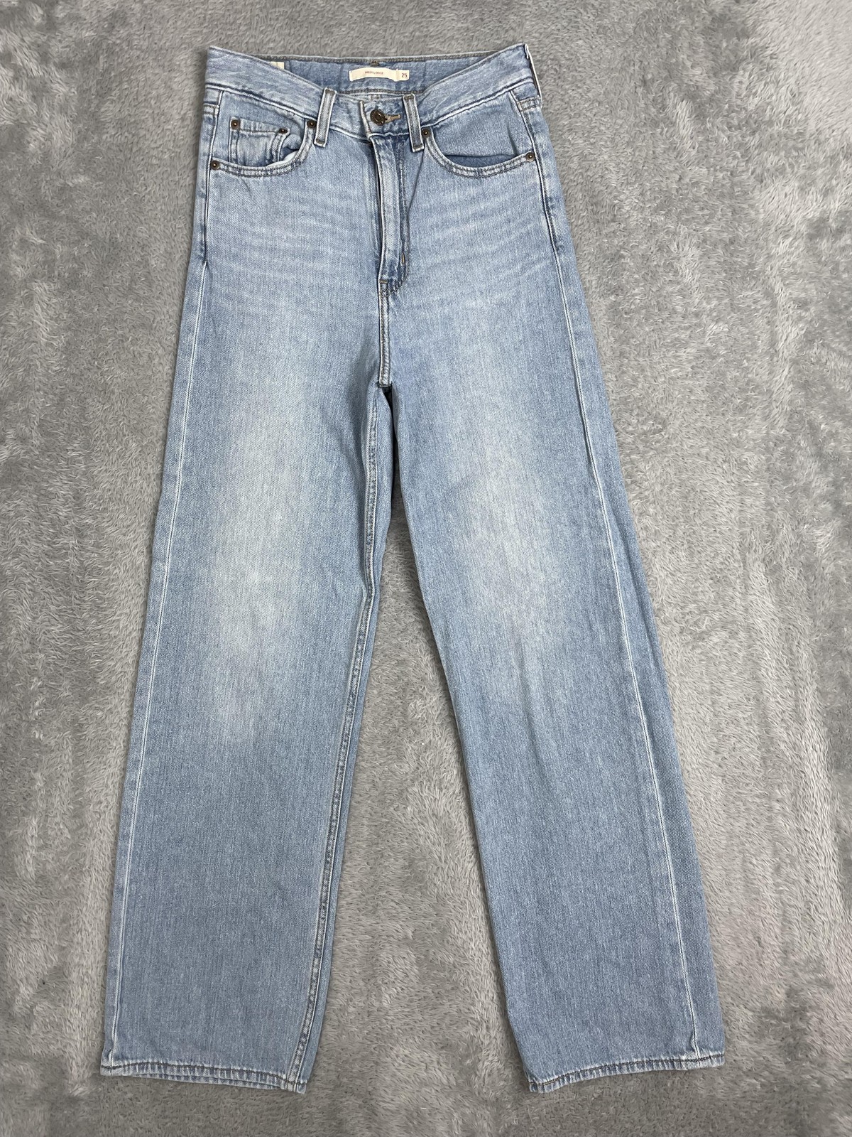 Levis Premium High Loose Jeans Womens 25 Blue Light Wash High Rise Straight