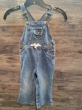 Vintage 90s Old Navy Girls Medium Wash Denim Jean Carpenter Overalls sz 18-24 Mo