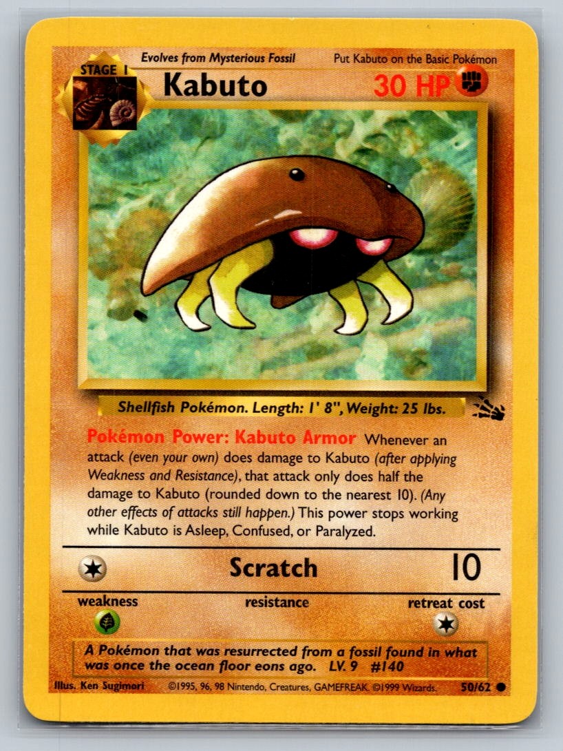 Pokemon Kabuto Common Fossil 50/62 LP