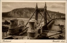 Elisabeth Bridge Budapest Hungary vintage postcard s843