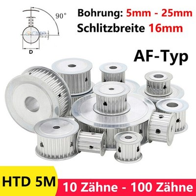 HTD 5M Zahnriemenscheibe AF-Typ 10-100 Zähne 5mm-25mm Bohrung, Für 15mm Breite