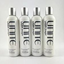 Lot of 4 - 8oz UNITE Hair Lazer Straight Relaxing Fluid 32oz Total
