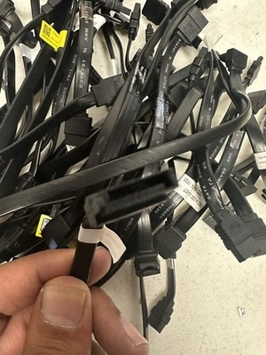 Lot of 50 SATA Serial ATA HDD Cables 6 Inch and 7.5 Inch Black straight. Tested