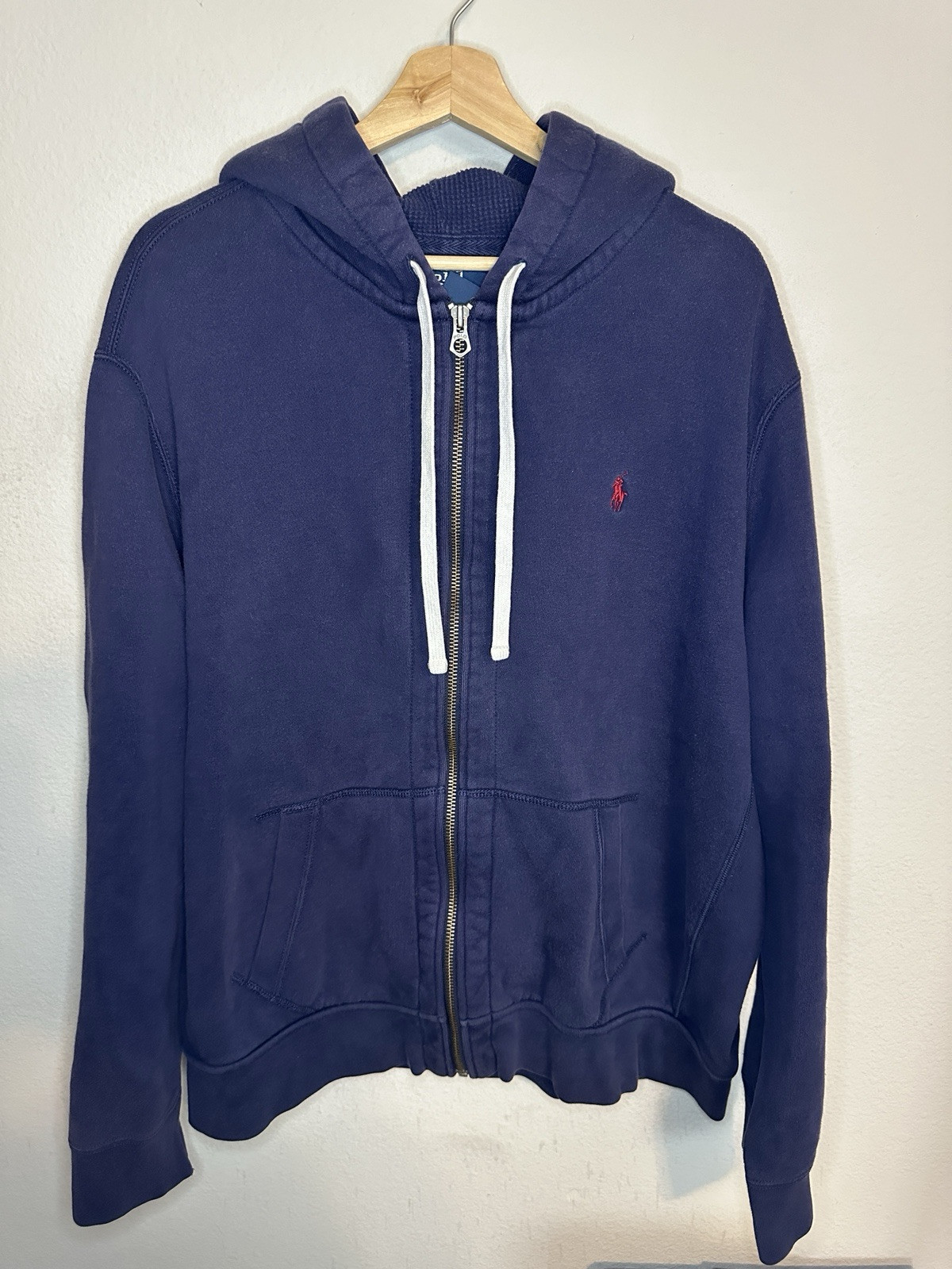 Polo Ralph Lauren felpa con cappuccio uomo 2XL full zip waffle foderata termica pony pesante
