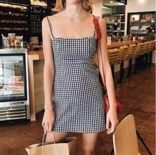 “Told you so” Classic Mini Gingham Checkered Dress Urban Outfitters Sz Large