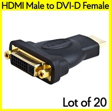 20 PCS HDMI to DVI Adapter HDMI M to DVI-D F Monitor Display Connector Converter