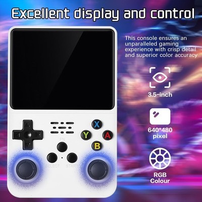 Retro Handheld Videospiel Konsole-3.5Zoll-21000 Spiele vorinstalliert 128GB+32GB