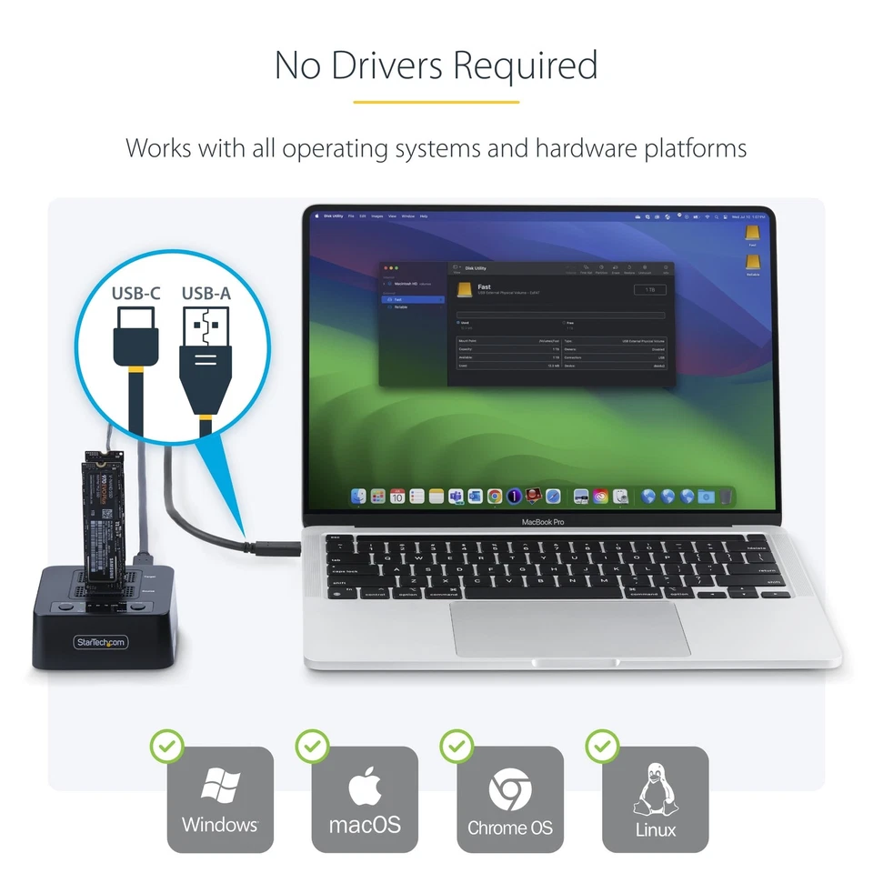 StarTech 1:1 M.2 NVMe Drive Duplicator and M.2 SSD Cloner/Copier up to 90GBpm - Image 3 of 4