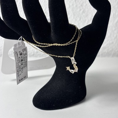 Anna & Ava 18k Gold wasserdicht Beschichtung Strass Buchstabe J Halskette UVP 48 $