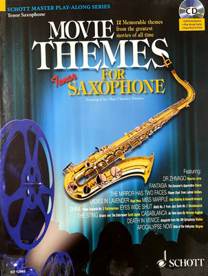 Movie Themes For Tenor Saxophone Schott Master Play Along Series Book Cd NEW!