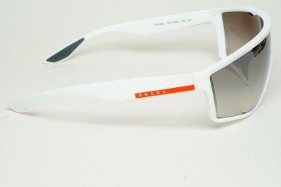 Prada Sunglasses White Grey Shield Visor Wrap PS09US SPS 09U TWK