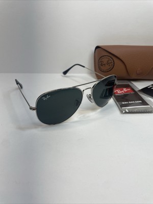 Ray Ban Aviator RB3025 58mm Sunglasses Silver Frame With Grey Lens 003/62