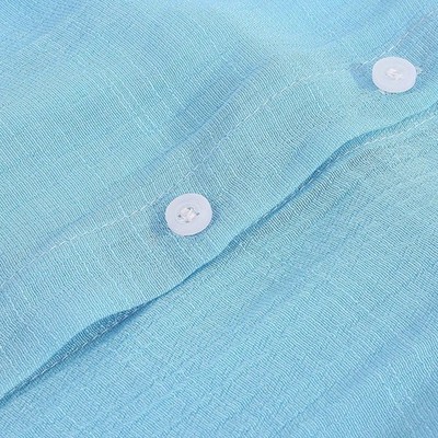 Damen Polyester Hemd Loose Fit Langarm Einfarbig für Sommer Outdoor