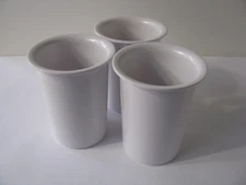 Cal-Mil 1017 White Solid Melamine Flatware Utensil Condiment Cylinder Lot of 3