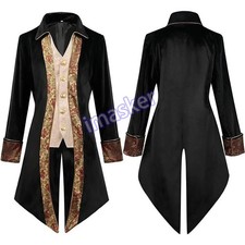 Long Frock Trench Tail Coat Tuxedos Vintage Men Victoria Prince Halloween Jacket