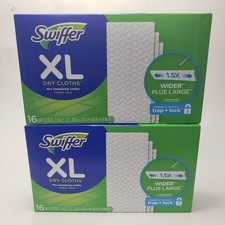 2 Swiffer XL Trap Lock DRY SWEEPING CLOTHS Pad Refills All Floor Types 16 ct