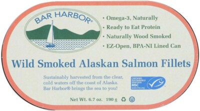 Bar Harbor Smoked Wild Alaskan Salmon Fillets - 6.7 oz can