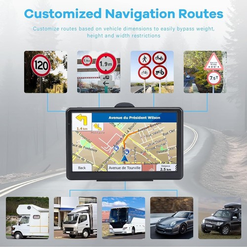 Car Truck GPS Navigation 7 Inch Touch Screen 2024 Maps Spoken Direction FreeShip - Picture 10 of 12