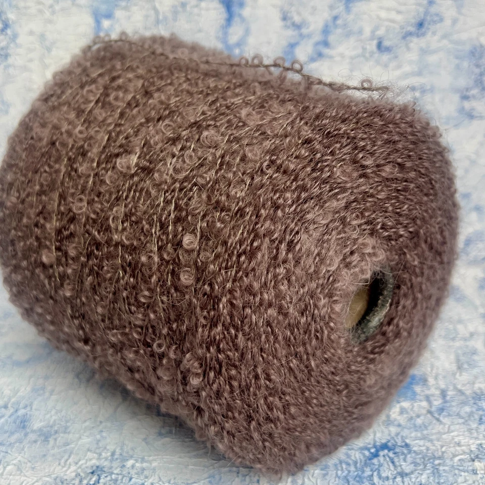 Kid Mohair Silk Boucle Yarn on cone- 75/25% Kid Mohair/Silk, per 100g/3.52oz - Image 4 of 4