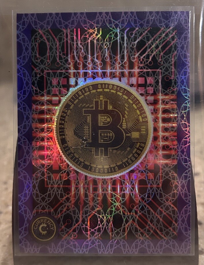 2023 Cardsmiths Currency Series 2 - BITCOIN #1 - Amethyst Gemstone 49/49 OMEGA