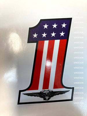 USA No 1 V - Twin Wings Aufkleber Harl Motorrad Decals Sticker