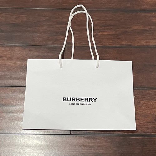Burberry Authentic White Shopping Paper Bag Gift Tote Small 12” X 8” X 3.5”