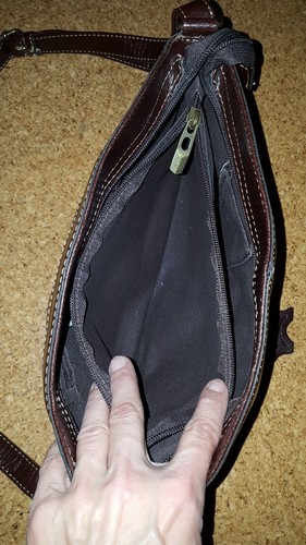 Ledertasche , braune Umhängetasche ,C&A , Henkeltasche , Damentasche - Bild 8 von 12