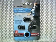 Comply S-100 Active Earphone Tips Charcoal, 3 Pair, Medium 