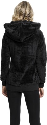 Urban Classics Damen Hoodie Ladies Long Teddy Hoody Black