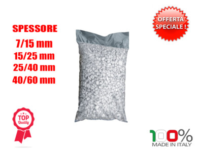 Ciottoli marmo Bianco Carrara 25//40 mm 25 kg sassi pietre arredo vasi e giardino