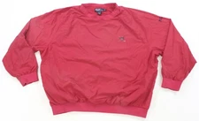 Rare Vintage POLO RALPH LAUREN Spell Out Shield Pullover Golf Jacket 90s Red XL