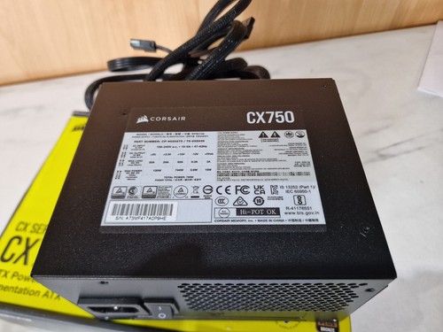 Corsair CX750 Gaming PSU Power Supply Fully tested and working. Open box return. - Afbeelding 3 van 9
