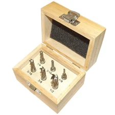 6Pc 1/4 x 3/8 HSS 4 Flute End Mill Set High Speed Steel Center Cut Milling Shank