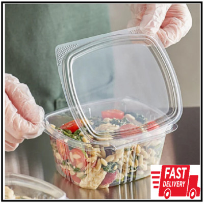 PICK YOUR TYPE Bulk Hinged Lid Deli Container RPET Take Away Fast Food Plastic 