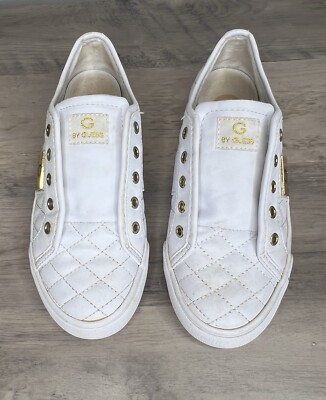 G By Guess GG Backer Womens White Quilted Sneakers Women’s Size 6M