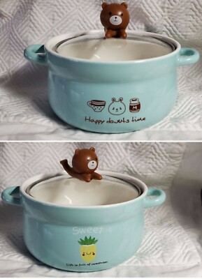 BeiBeiXia Kids Cute RAMEN Noodles BOWL LID Childs Cereal 32 oz KAWAII  ANIME