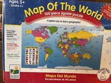 Puzzle Map Of The World Geography Flags 100 Piece The Learning Journey New