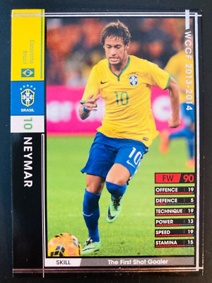 2013-14 Panini SEGA WCCF Intercontinental Clubs Neymar Brazil black soccer card